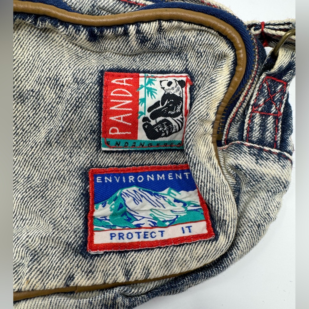 Vintage Denim Animal Rights Crossbody Purse, Envi… - image 3